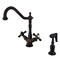 Kingston Brass KS1235AXBS Heritage Deck Mount Kitchen Faucet W/ Brass Sprayer, Bronze KS1235AXBS - alternate 1